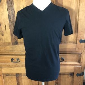 Men’s H&M V Neck Slim Fit Black T Shirt Size M